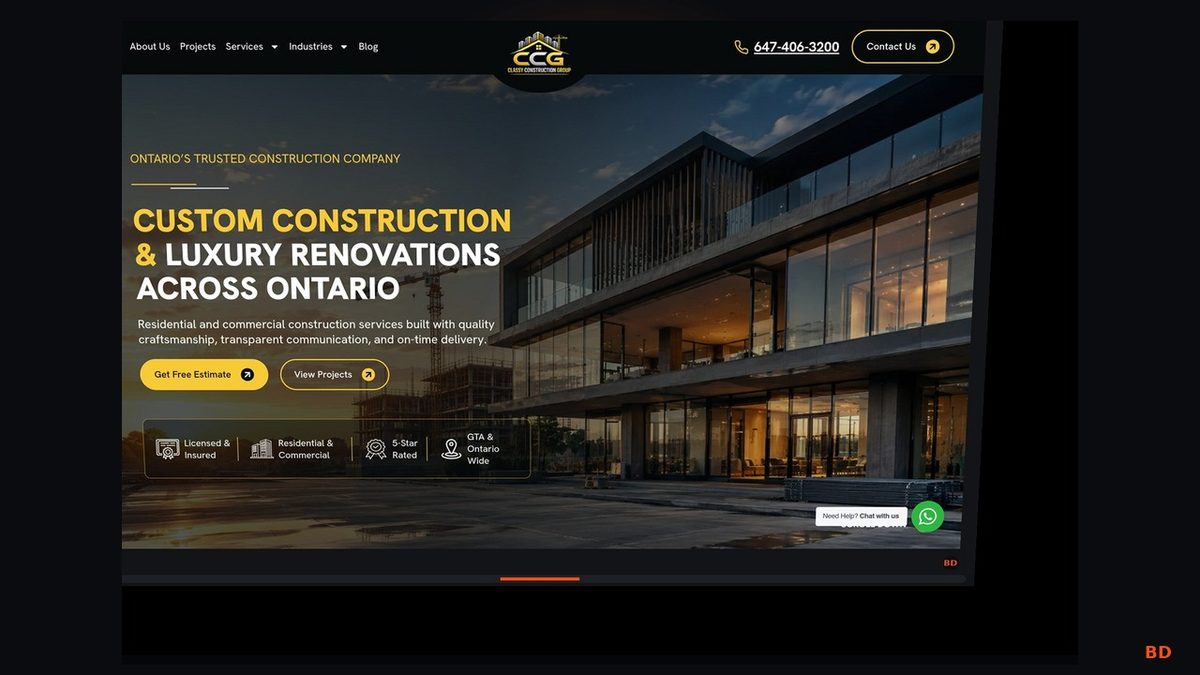 Classy Construction Group — Contractor Website, Brampton - Live Architecture Overview Classy Construction Group — Contractor Website, Brampton - Live Architecture Overview