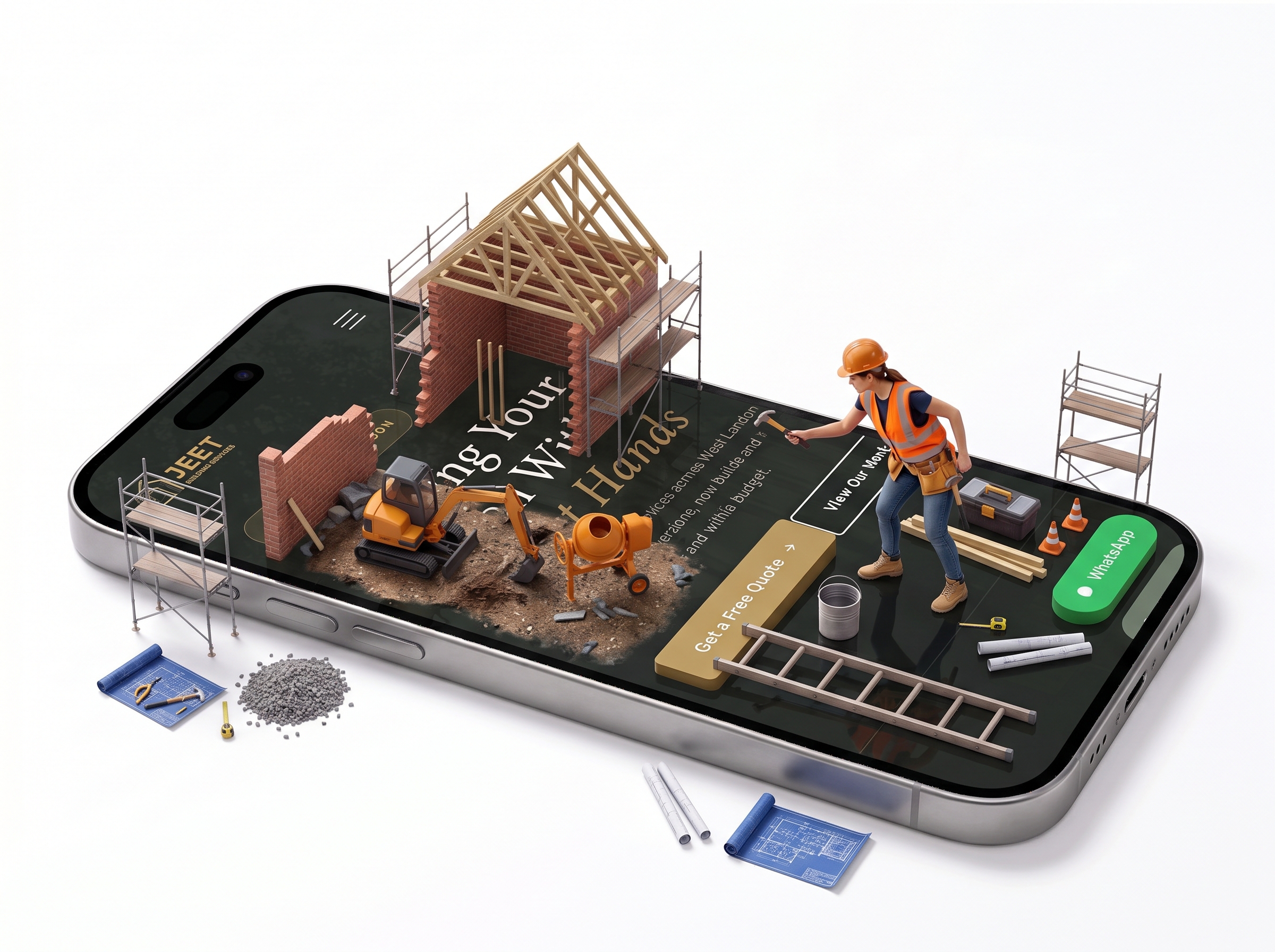 Jeet Building Services — Builder Website, West London - Technical Architecture Visual 2