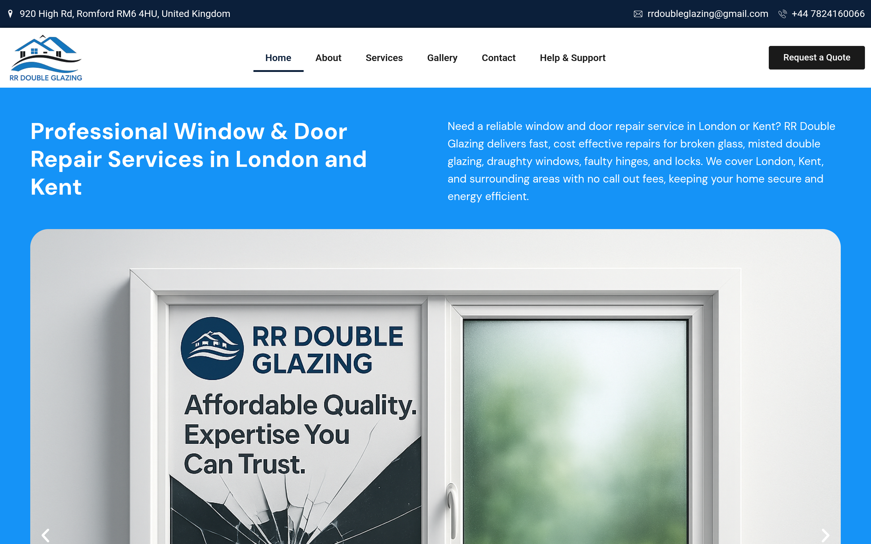 RR Double Glazing Ltd — Window Repair Website, Romford - Technical Architecture Visual 2