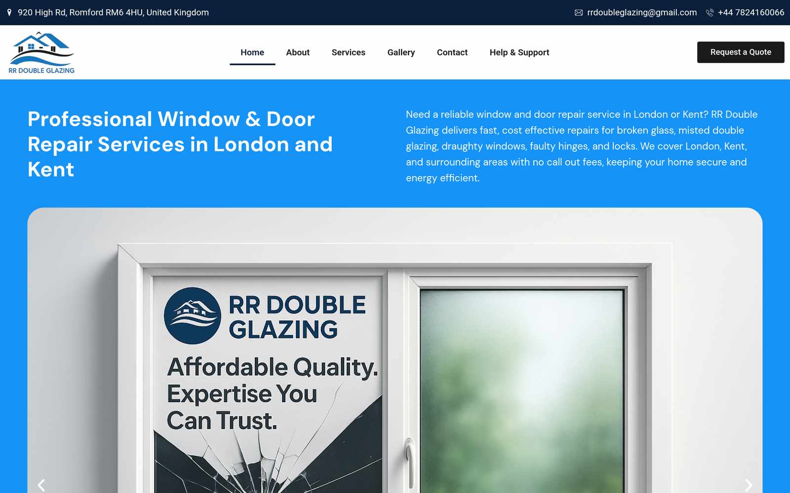 RR Double Glazing Ltd — Window Repair Website, Romford