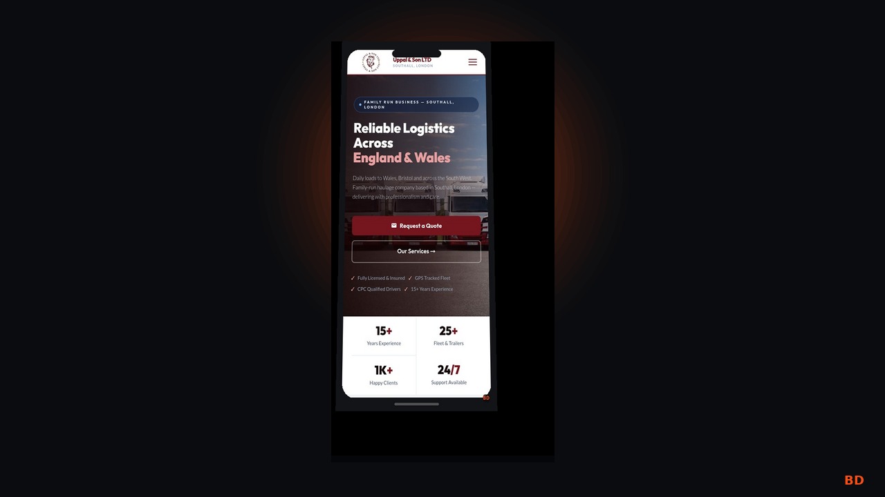 Uppal & Son LTD — Haulage Website, Southall London - Strategic Objective Visual